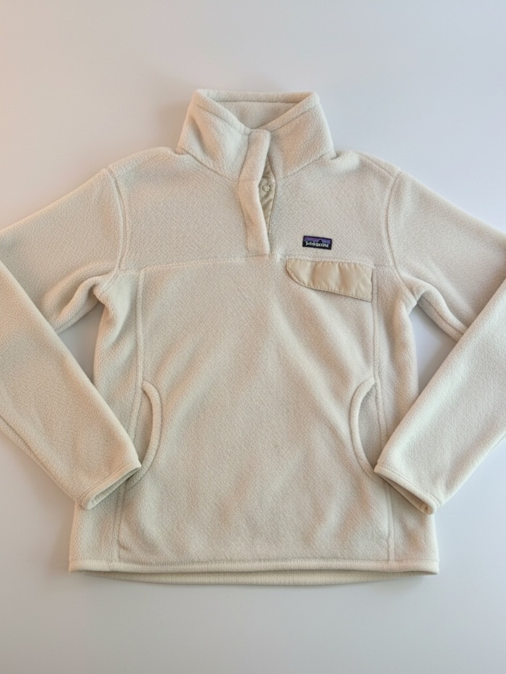 Patagonia Re-Tool Fleece Snap Pullover Cream  Woman’s Size Medium